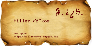 Hiller Ákos névjegykártya